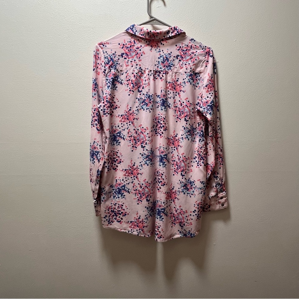 Motherhood Maternity Stylish Vibrant Long Sleeves, Sz S, Pink and Blue Dots - Picture 2 of 8